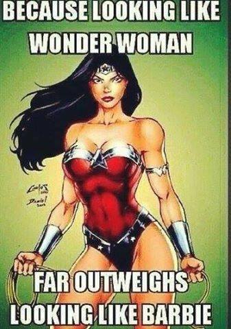 looking like wonderwoman v barbie
